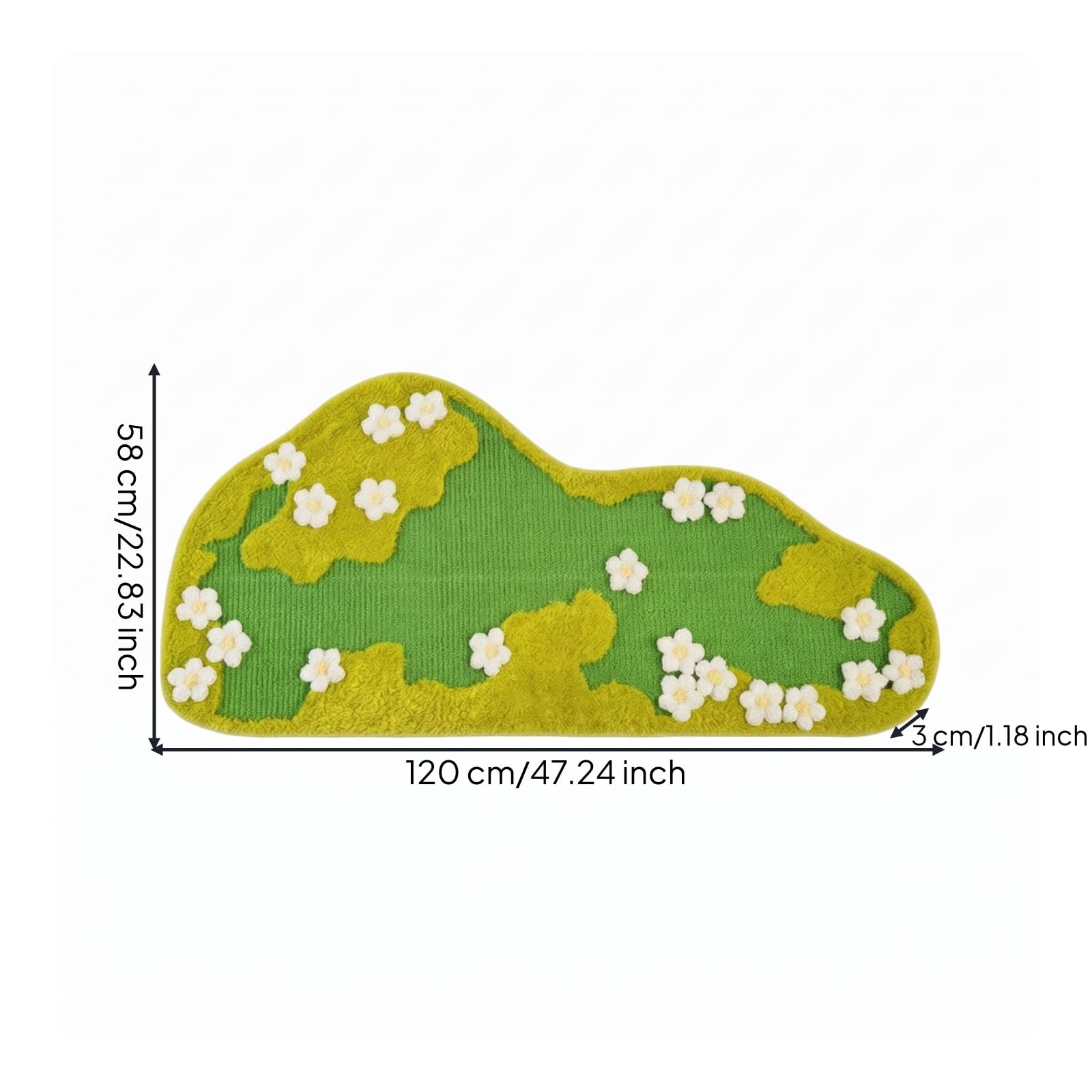 rockible Katzenkratzmatte aus Sisal Kratzfest kratzmatte mit Blumen strapazierfähig kratzteppich für Katzenbesitzer, Garten-Stil, Blumenmuster, Bettvorleger, Standardgröße, 120 cm X 58 cm