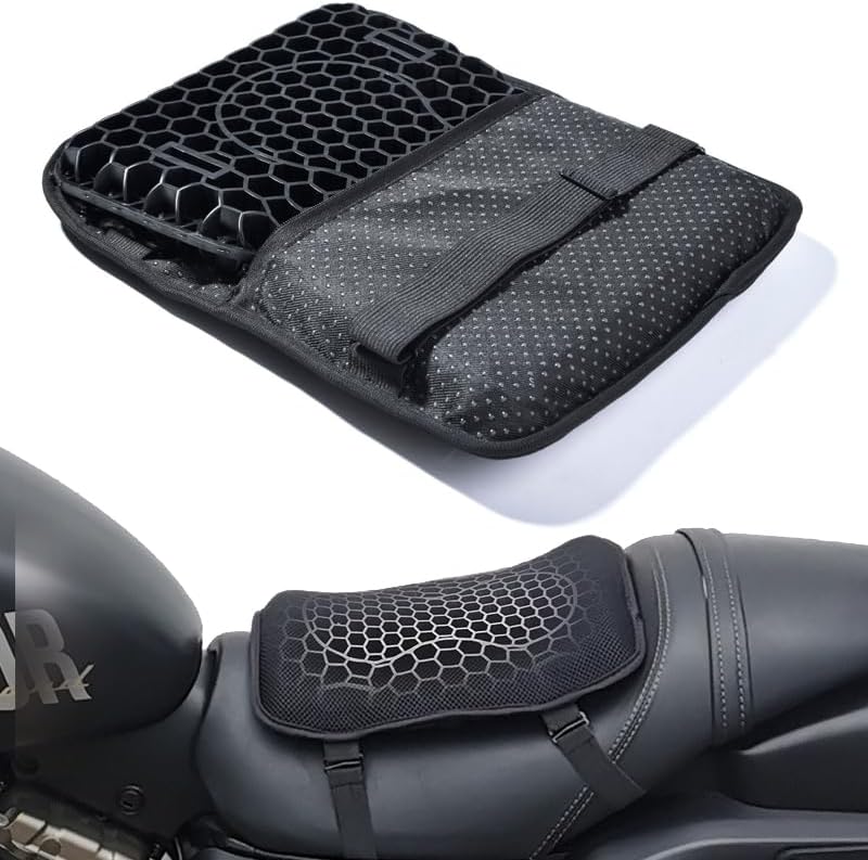 Motorcycle Seat Cushion for Triumph Scrambler 400 X (Sport) 2024, 3D Honeycomb Shock Absorption Gel Seat Cushion Breathable And Not Stuffy Motorcycle Seat Pad, Universal