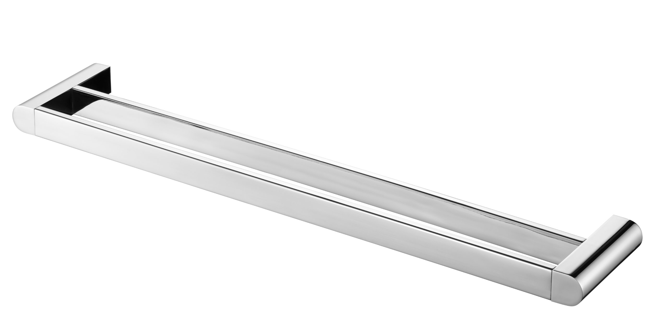 Porte-serviettes double Bisk Futura 02994 argenté au design épuré moderne