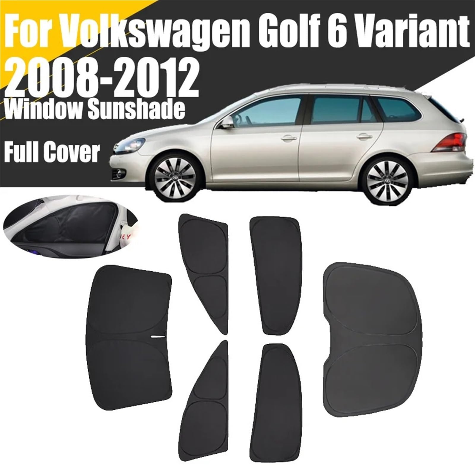 składane osłony przeciwsłoneczne Pasuje do Volkswagen Golf 6 Variant 2008-2012 Zasłona prywatności Pełna osłona okna samochodu Osłona przeciwsłoneczna(BACK WINDOW)