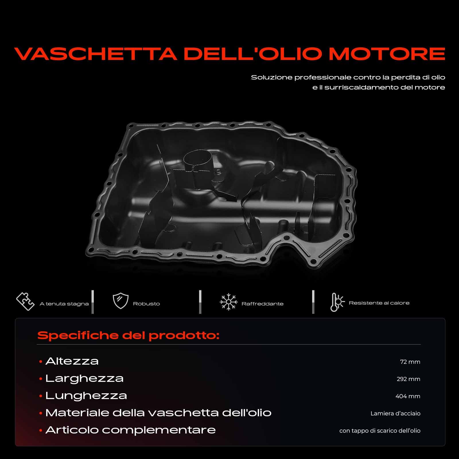 Frankberg Coppa dell'olio coppa dell'olio motore benzina 06K103600AG | Compatibile con: O.c.t.a.v.i.a III 5E3 NL3 NR3, Q3 Sportback F3N, TT FV3 FVP, T.i.g.u.a.n Allspace BJ2 BW2