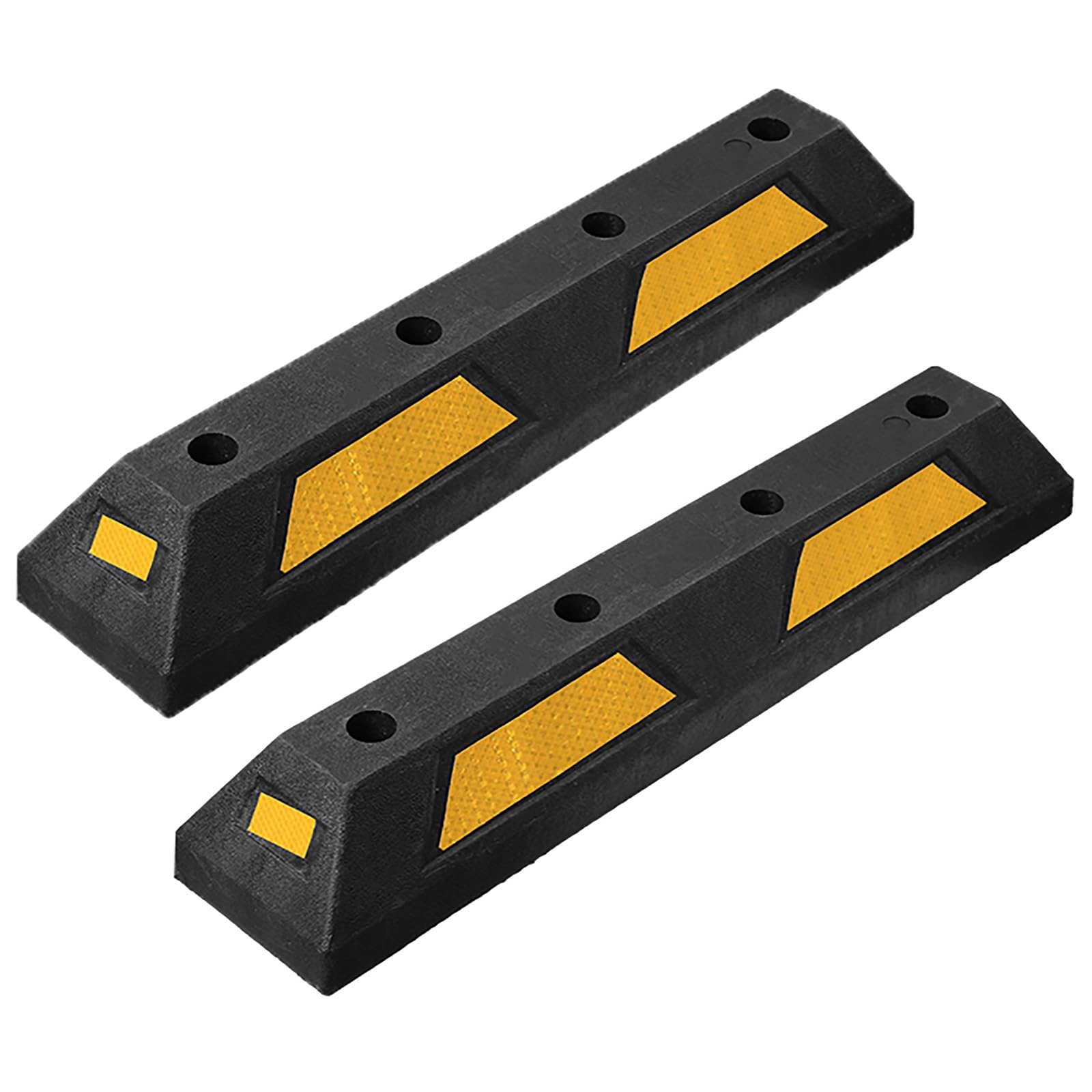 Fermaruota Sonnewelt 4 Pezzi Con Strisce Gialle Riflettenti - Parcheggio Preciso Per Garage E Box Auto - Foto 9