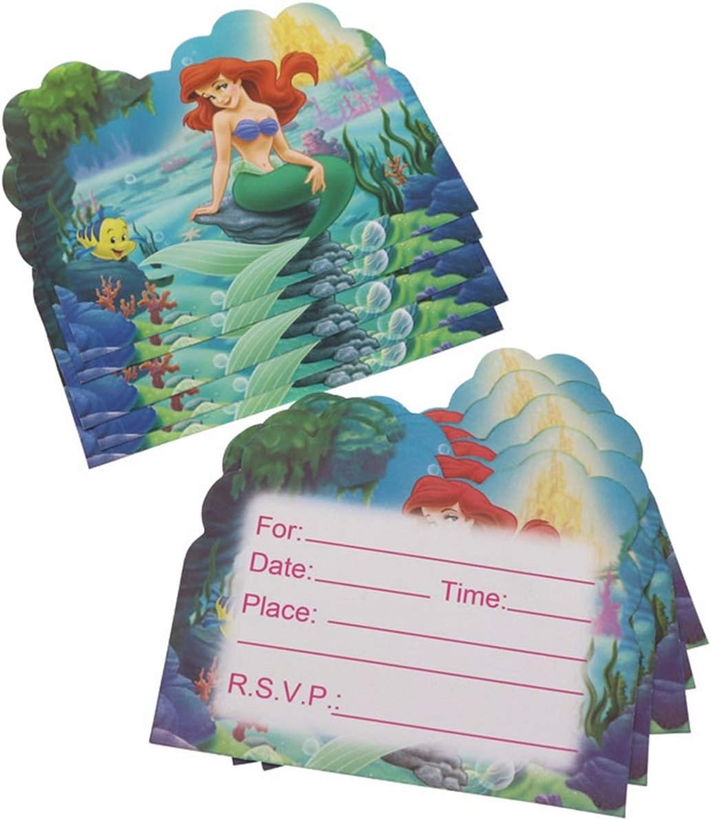 ネイルドライヤー 人魚パーティー食器紙カッププレートマーメイド1stハッピーバースデーパーティーお気に入り子供誕生日パーティーデコレーションベビーシャワー Color 10pc Invitation Card Triple Apfel Com