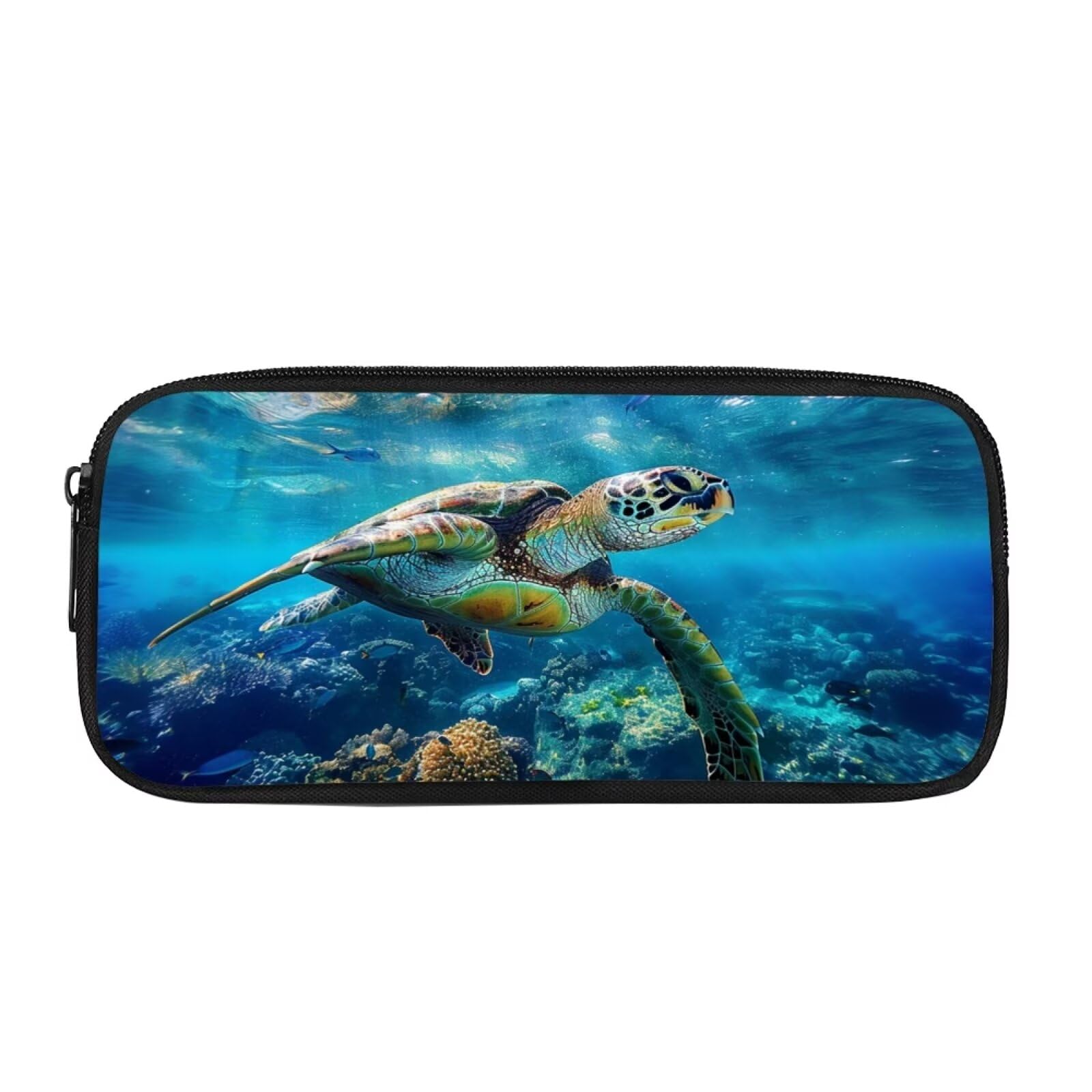Showudesigns Sea Turtle Pencil Bag for School Girls Big Capacity Pencil Case Pen Pouch Organizer Stationery Holder School Supplies Office Storage Bag Ocean Animal Print Coin Purse โ image 1