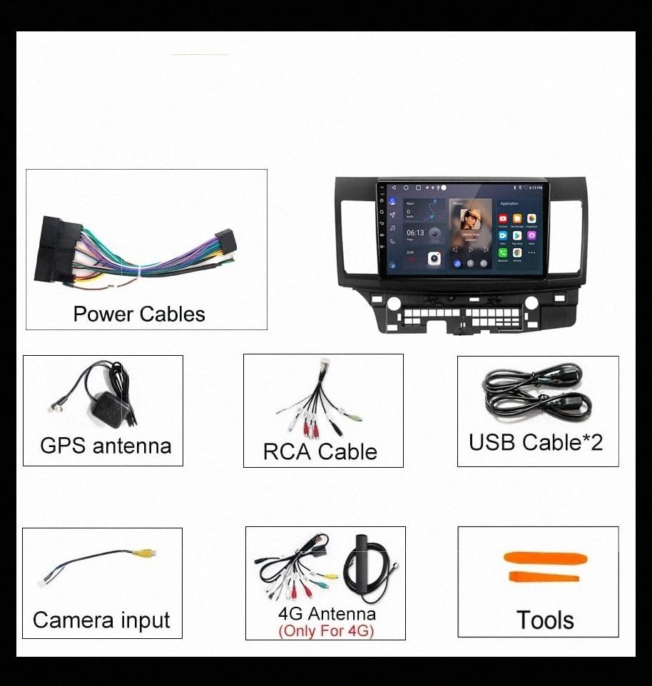 Autoradio Android Auto Mitsubishi Lancer 10 Pantalla GPS Bluetooth 4 Nuclear 7