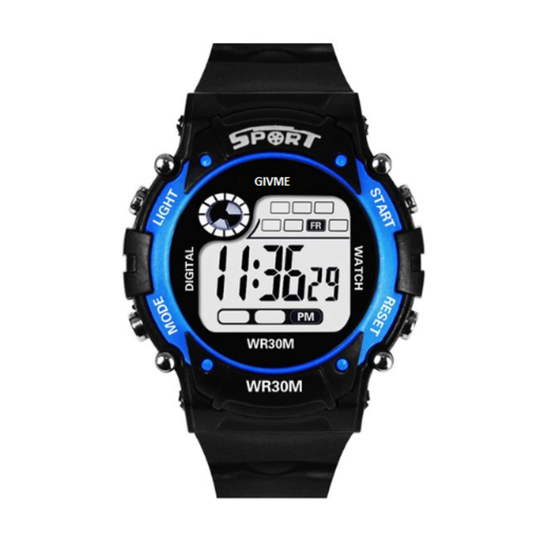 GIVME Sporty Look Light Digital Watch (Blue) (B079NF337R) Amazon Price History, Amazon Price Tracker