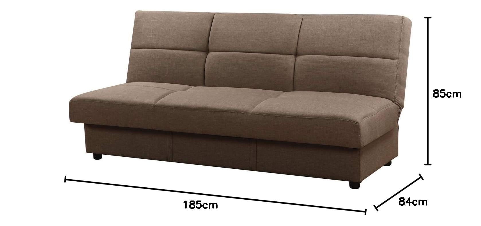 Canapé Clic-Clac "Enzo" - 186 x 80 x 87 cm - 3 places - Taupe