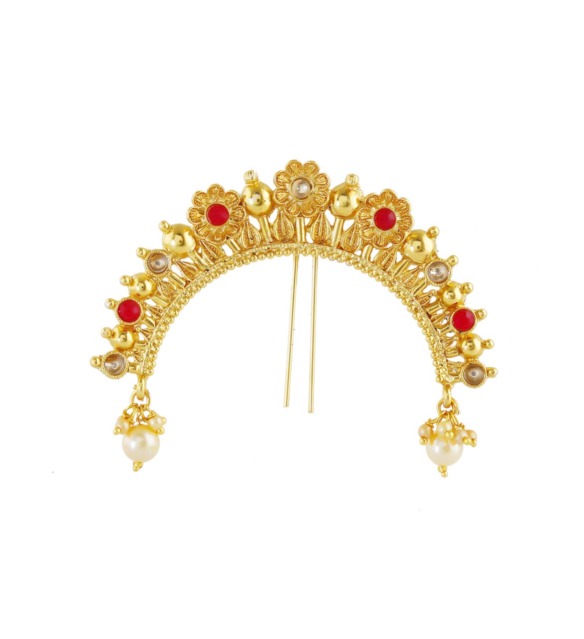 Anuradha Art Golden Colour South Indian Hair Accessories | Traditional Bridal Hair Brooch For Bride | Juda/Bun Hair Brooch For Girls & Women (B08B4VTZZH) Amazon Price History, Amazon Price Tracker