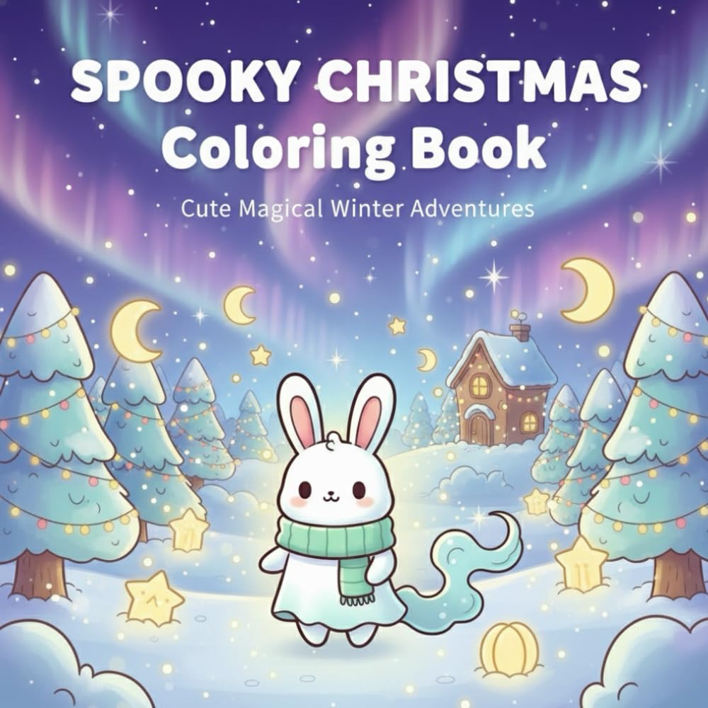 Spooky Christmas Coloring Book: Cute Magical Winter Adventures for Kids, Teens, and Adults
