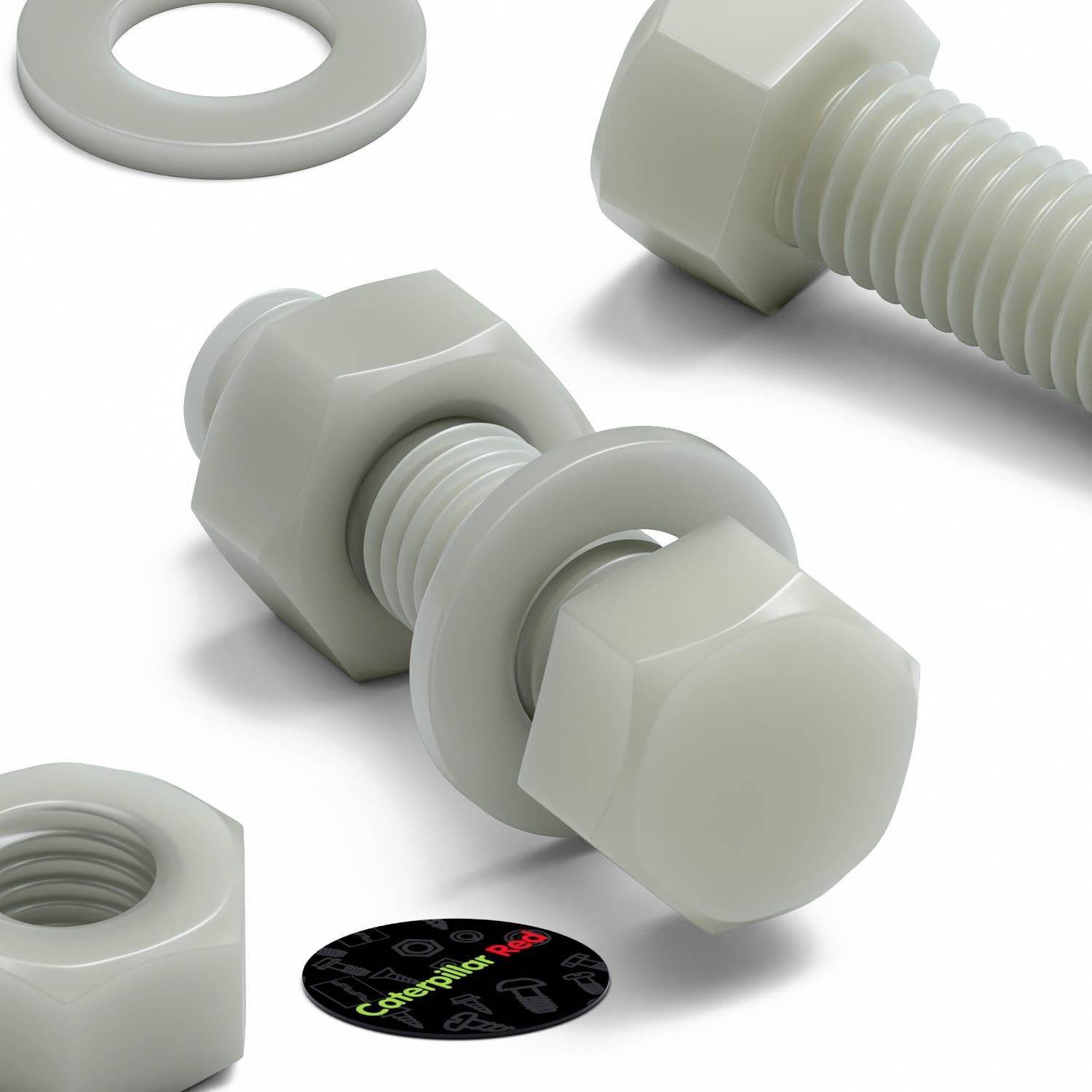 50 x testa Esagonale in super nylon, M8 x 30mm, rinforzato con riempimento in vetro, viti macchinari, Dadi e bulloni di plastica, Rondelle,