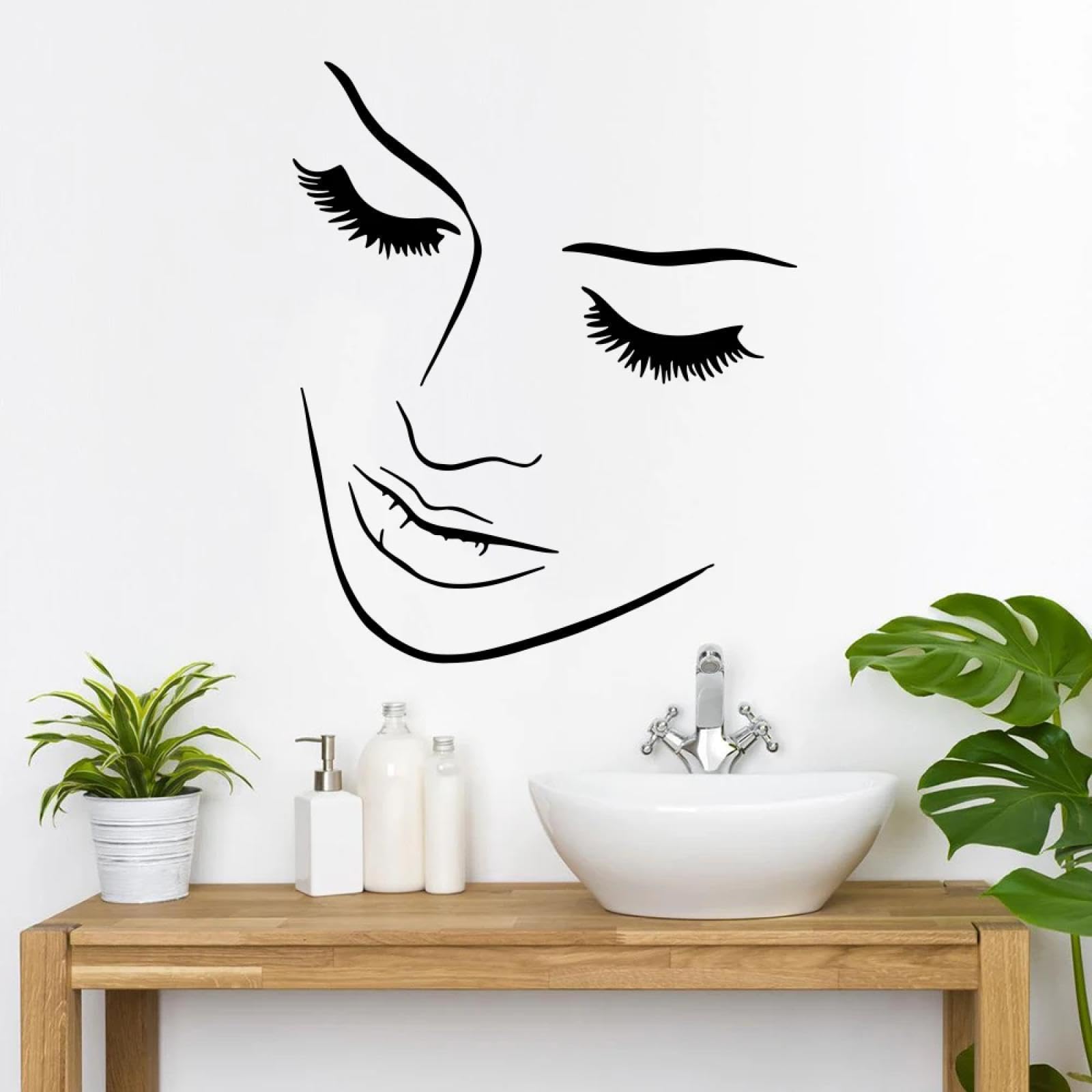 YOUOUSI Beauty Salon Window wall Stickers, Eyelash Salon, Beautiful Woman, Girl, Makeup Room wall Art Decals