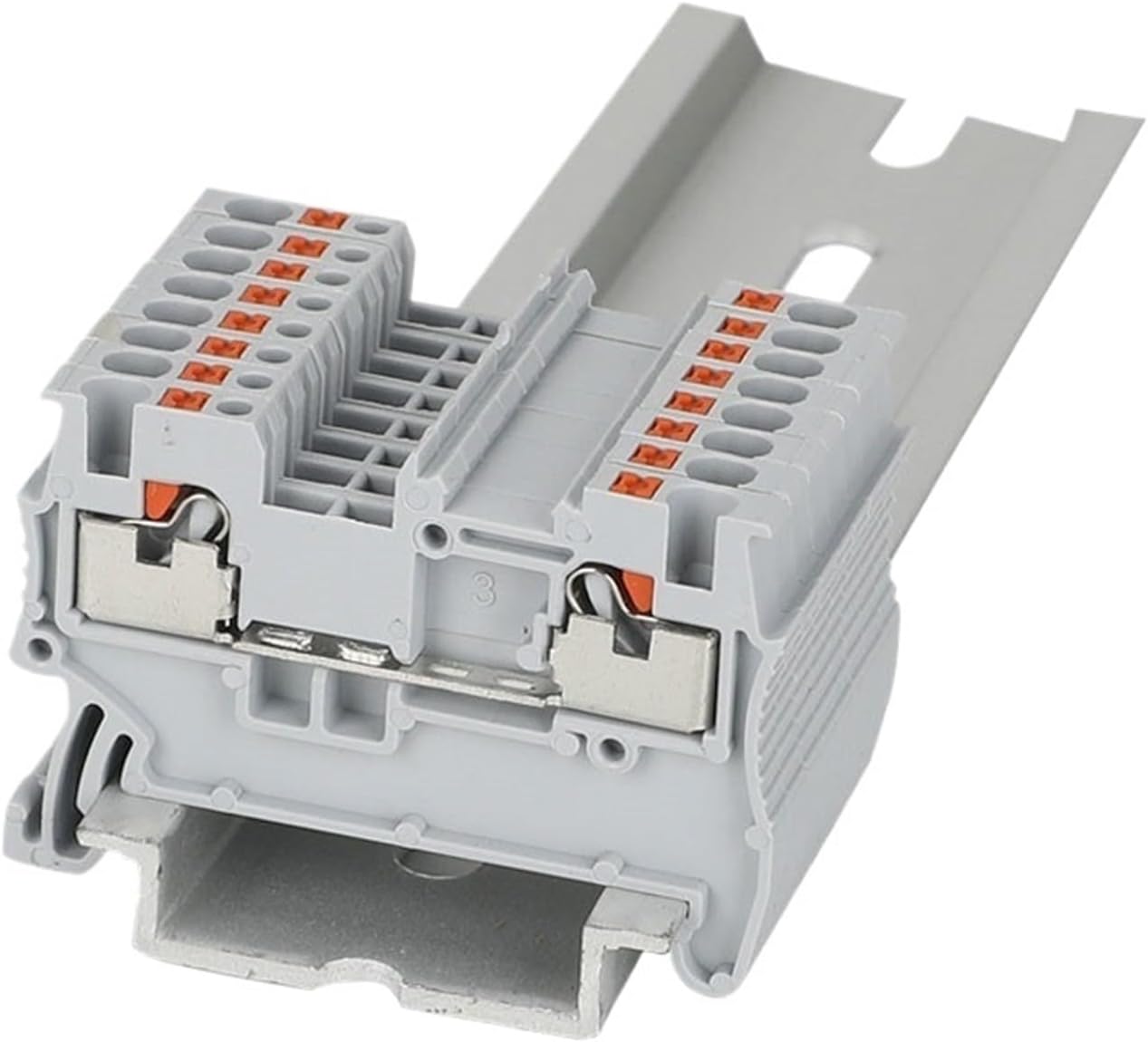 10Pcs PT1.5 Push-in Spring Feed-Through Strip PT-1.5 Wire Electrical Connector Din Rail Screwless Terminal Block PT 1.5