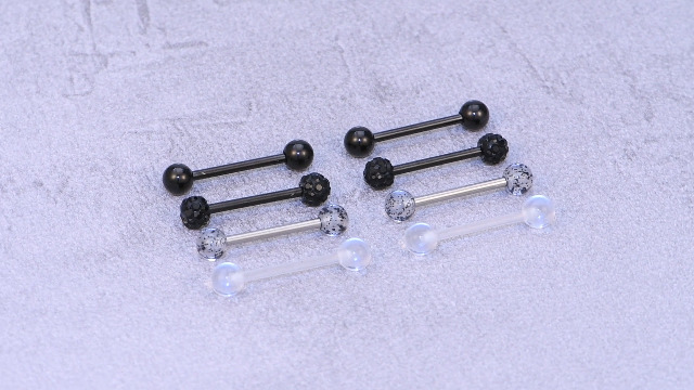 LAURITAMI Lot De 6 Piercings Mamelon Bouclier Chaîne Acier Chirurgical 14G 16mm
