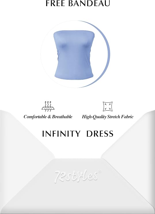 72styles Women's Infinity Dress for Bridesmaids - Maxi Elegant Multiway Dresses for Wedding Guests Formal Evening Events