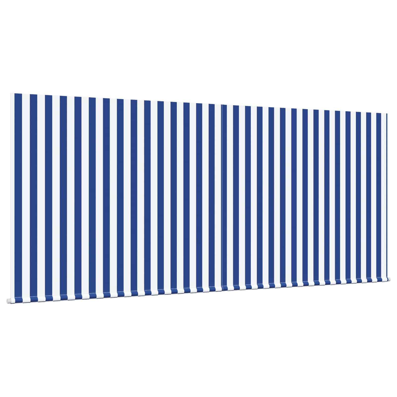 Toldo retráctil azul blanco 350 x 250 cm, toldo con brazo articulado para terraza y jardín, protección solar manual de poliéster y aluminio para exteriores