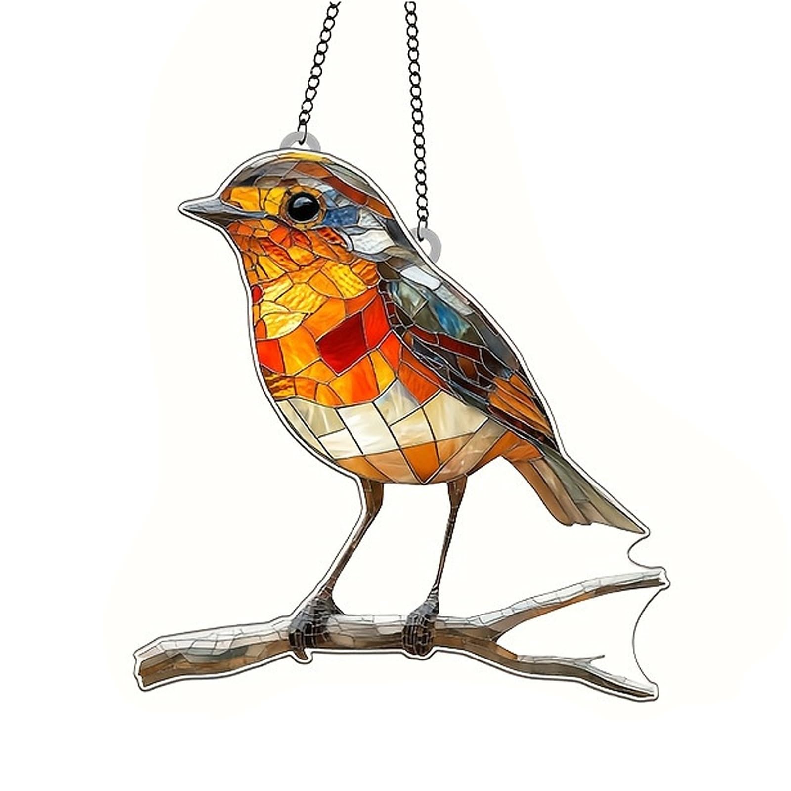 Crystal Bird Sun Catcher, 20x20cm Acrylic Hanging Garden Suncatcher Robin Ornaments, Suncatchers for Windows, Beautiful Robin Gifts, for Home Windows, Garden Decoration, or Friend's Gift