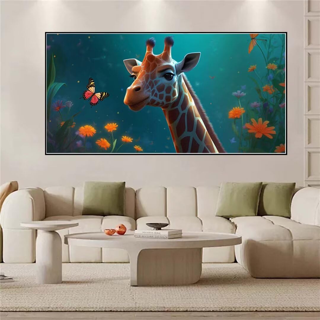 5D Diamond Painting Kits for Adults, giraffa Diamond Art Kits for Kids, Rotondo Drill Diamond Painting Art, DIY Paint with Diamond Painting Gem Art Anniversario Gifts, Indoor Decor 100x135cm D-786