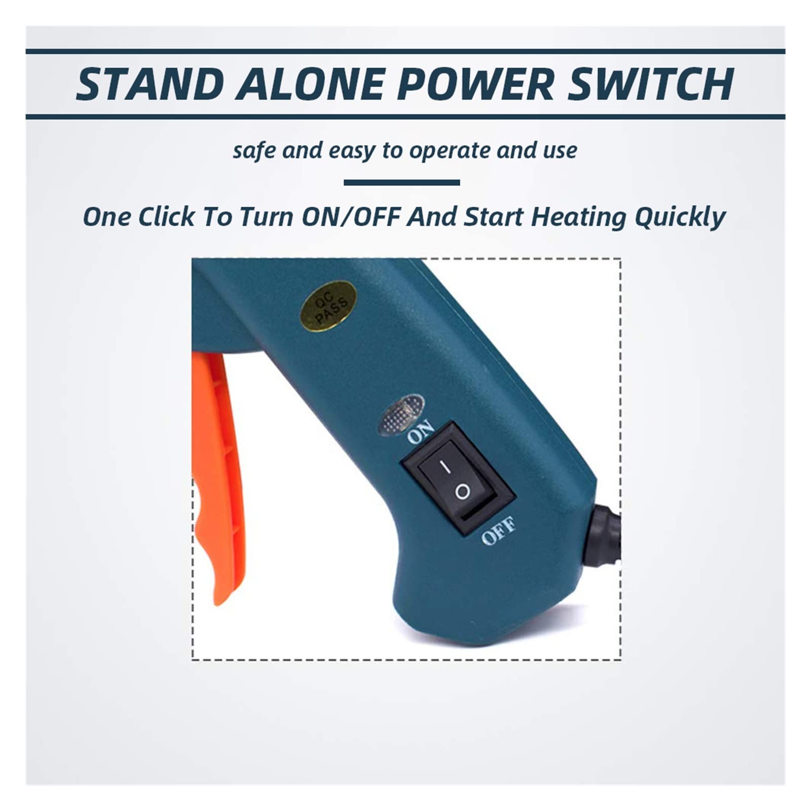 100W Pistolet Do Klejenia Na Gorąco Czysta Miedź Dysze Z Wyłącznikiem Zasilania 5 Kleje W Sztyfcie 11mm Dom Elektronarzędzia Strona Główna DIY Craft Szybkie Niezawodne Klejenie(2.0x50mm Nozzle)