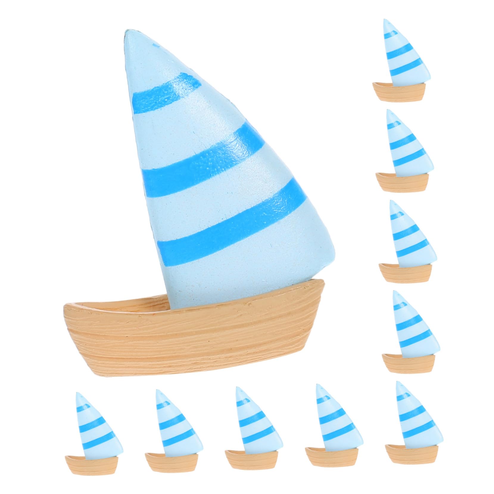 KESYOO 10Pcs Realistic Miniature Sailboat Ornaments Chic Nautical Table Decor for Garden and Home Micro Landscape Accessories Beautiful Colors