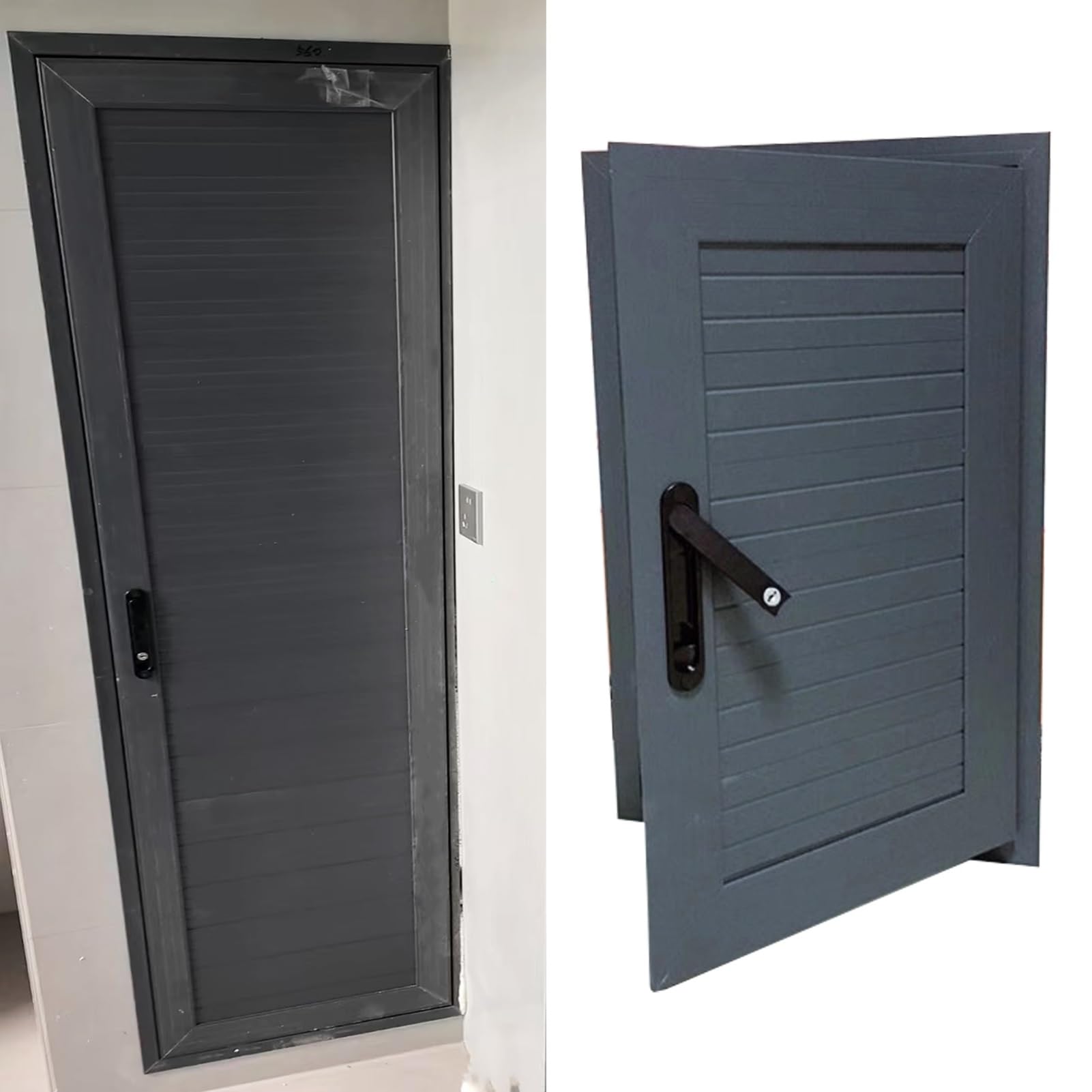 Innovz Hinged Metal Access Panel Aluminium Frame 30x30 30x60 40x60 50x50 60x60 Cm, Lockable Access Hatch for Meter Box Cover, Electric Panel Cover, Fuse Box Cover(Gray,WxH(65x65cm))