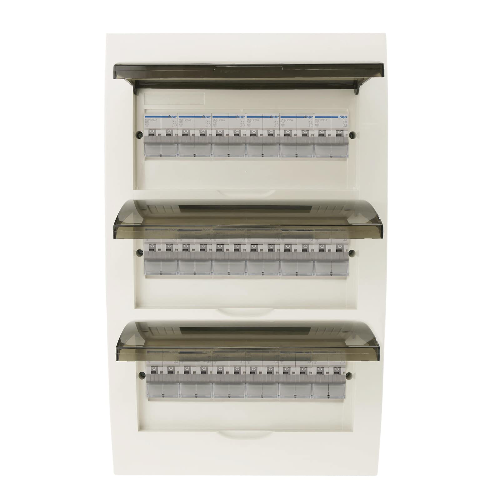 BeMatik - Caja de distribución eléctrica de 36 módulos de 17.5 mm de Superficie de plástico ABS SPN IP40