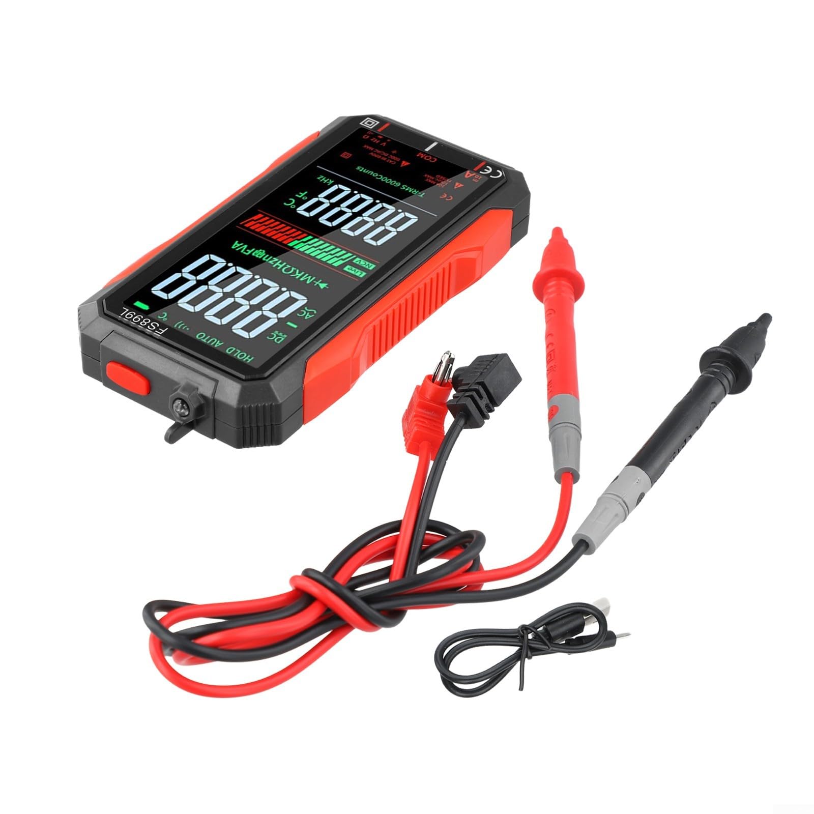 FS899L Multimetro digitale intelligente con 6000 conteggi, ricaricabile tramite USB