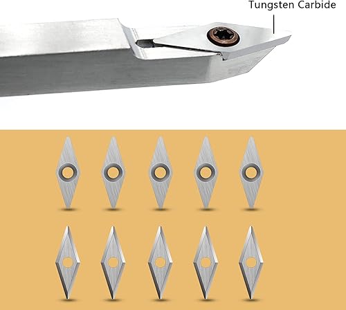 Miniatura 11 de Juego de 8 piezas de cortadores de carburo de tungsteno para herramientas de torneado de torno de madera