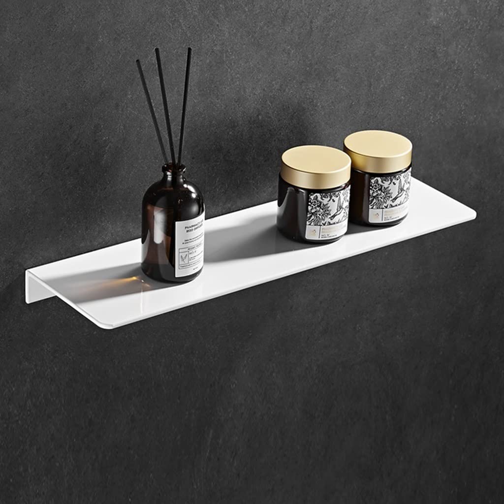 SDGBCXD bathroom shelves, Wall-Mounted Floating Storage Rack for Cosmetics & Seasonings - Thickened Solid Aluminum(40Cm Punch)