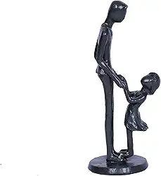 Presentes de pai de filha pai filha imitação de ferro escultura pai filha menina estatueta decoração para dia dos pais presentes de memorial de casamento para decoração de escritório em casa estátua