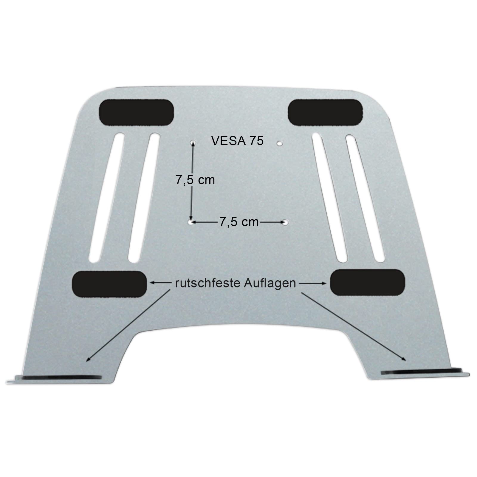 Drall Soporte de Montaje en Pared para computadora portátil (Aprobado por TÜV SÜD) en Argent con Adaptador de portátil Bandeja de Placa en Argent Modelo: L52S-IP3S