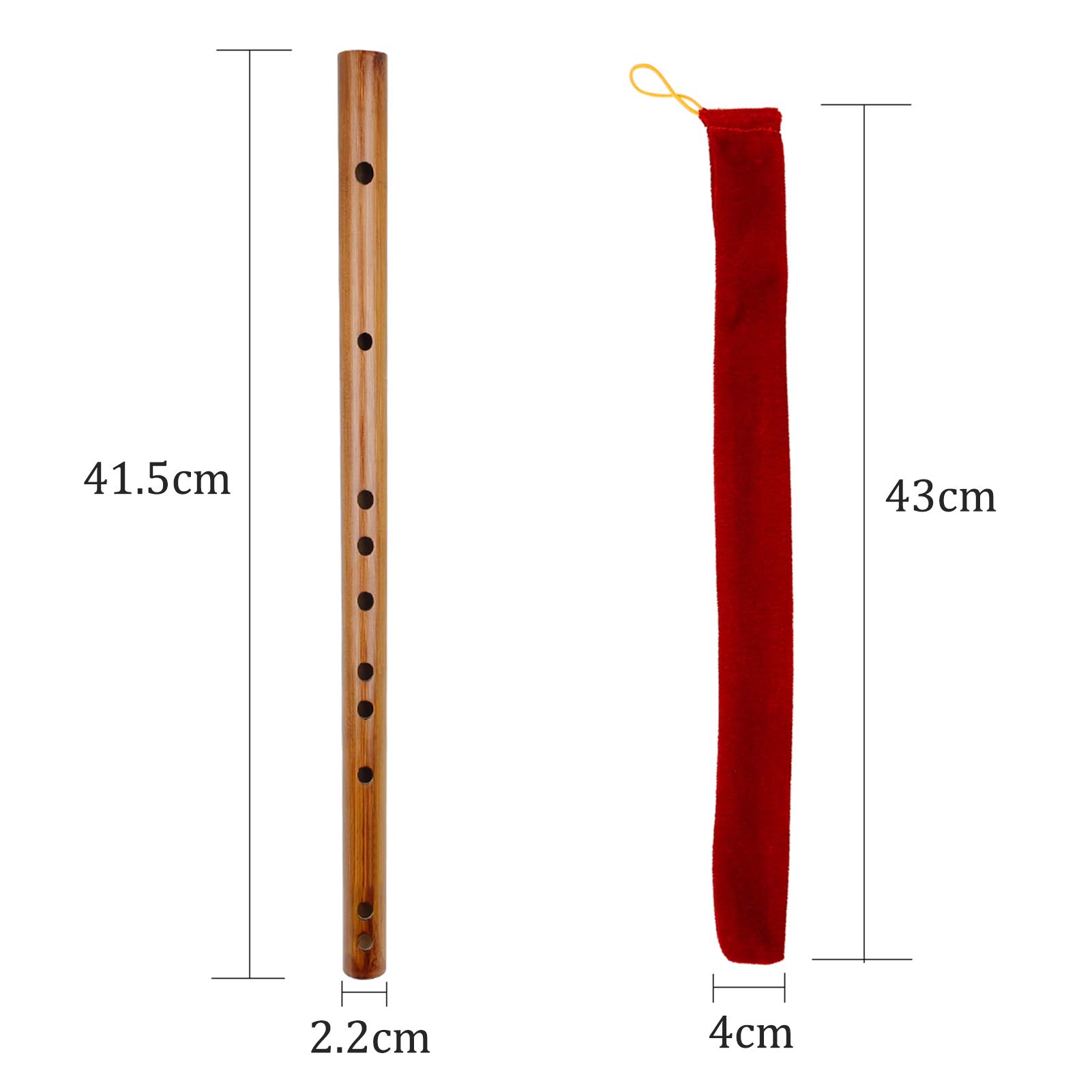 Piccoloflöte,KOCAN Tonart E Flöte Bitter Bambus Dizi Traditionelles chinesisches Holzblasinstrument für Kinder Erwachsene Anfänger,Piccolo Flöte billig