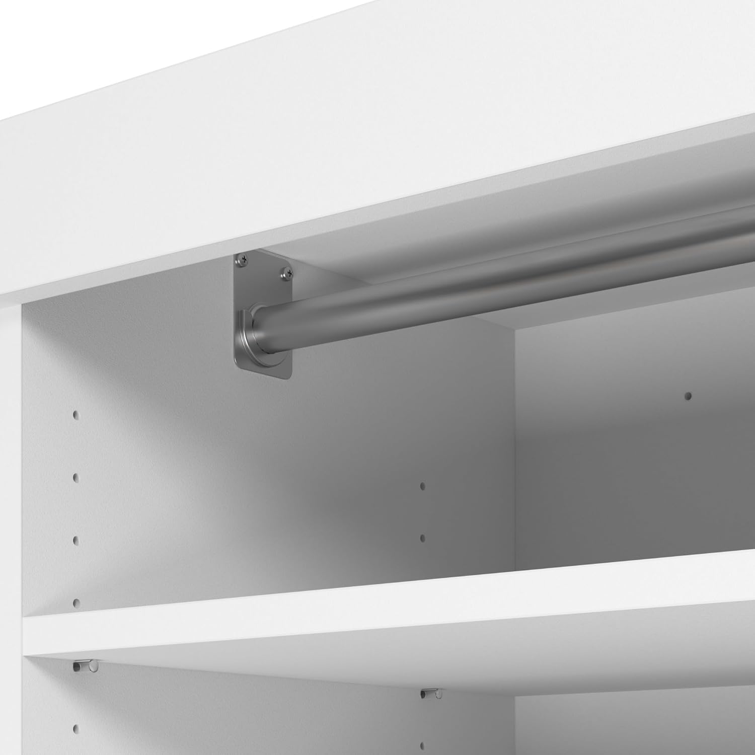 White 61" Closet Organizer System with Drawers and Shelves