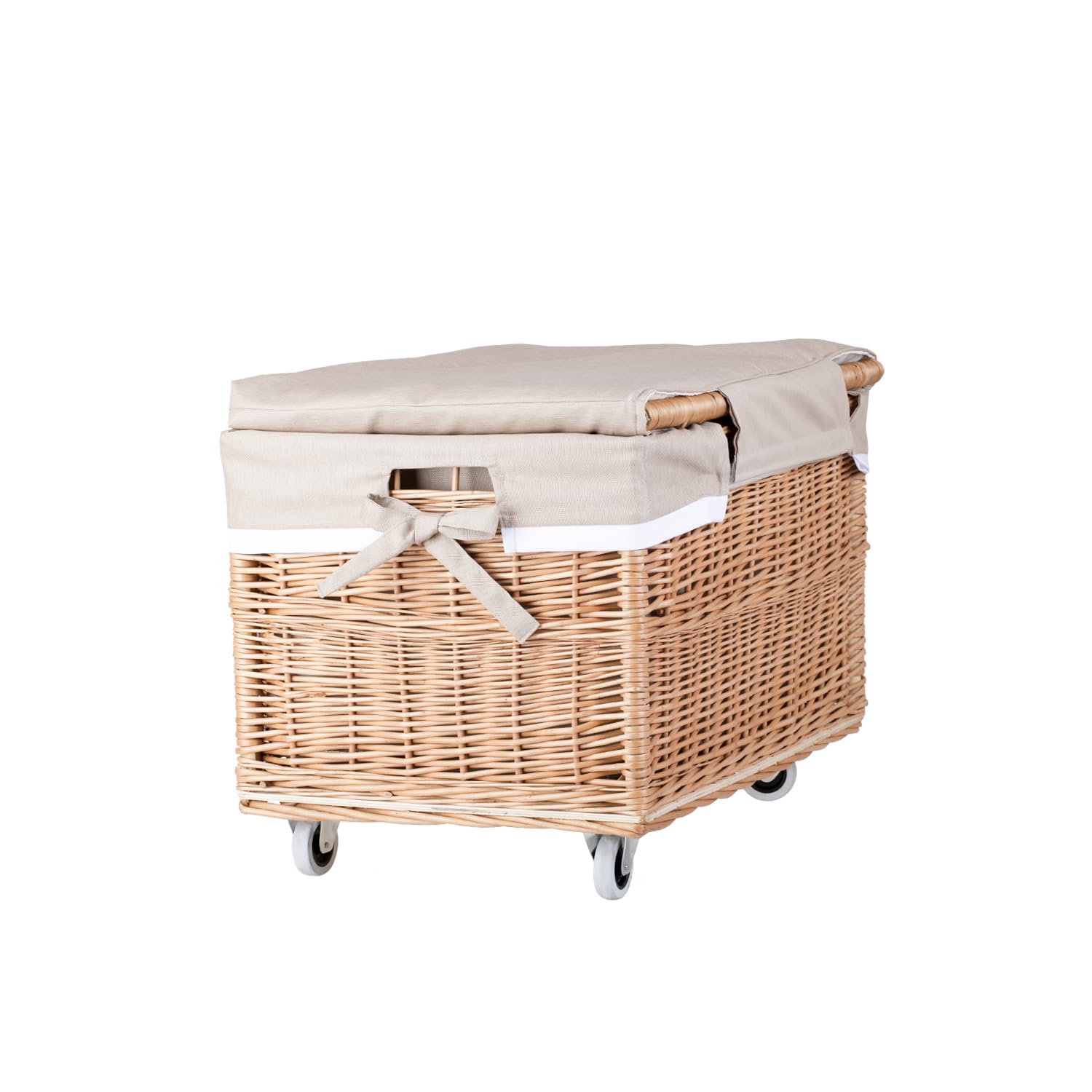 Cajón, cesta grande, cesta, maletero, caja de almacenamiento de mimbre (natural, beige)