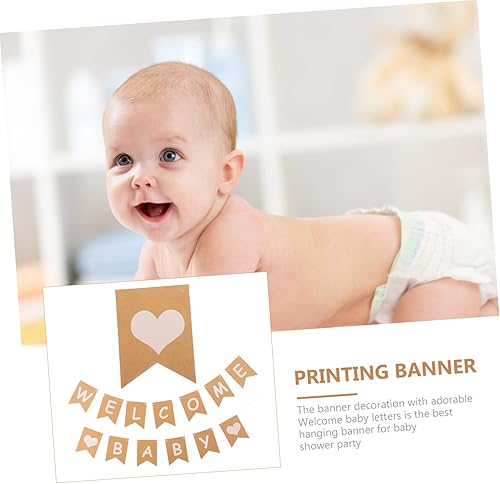 Miniatura 9 de BESTOYARD 2 juegos de bandera de cumpleaños para bebé, decoración de bienvenida para bebé, pancarta de cumpleaños, colgante de arpillera de