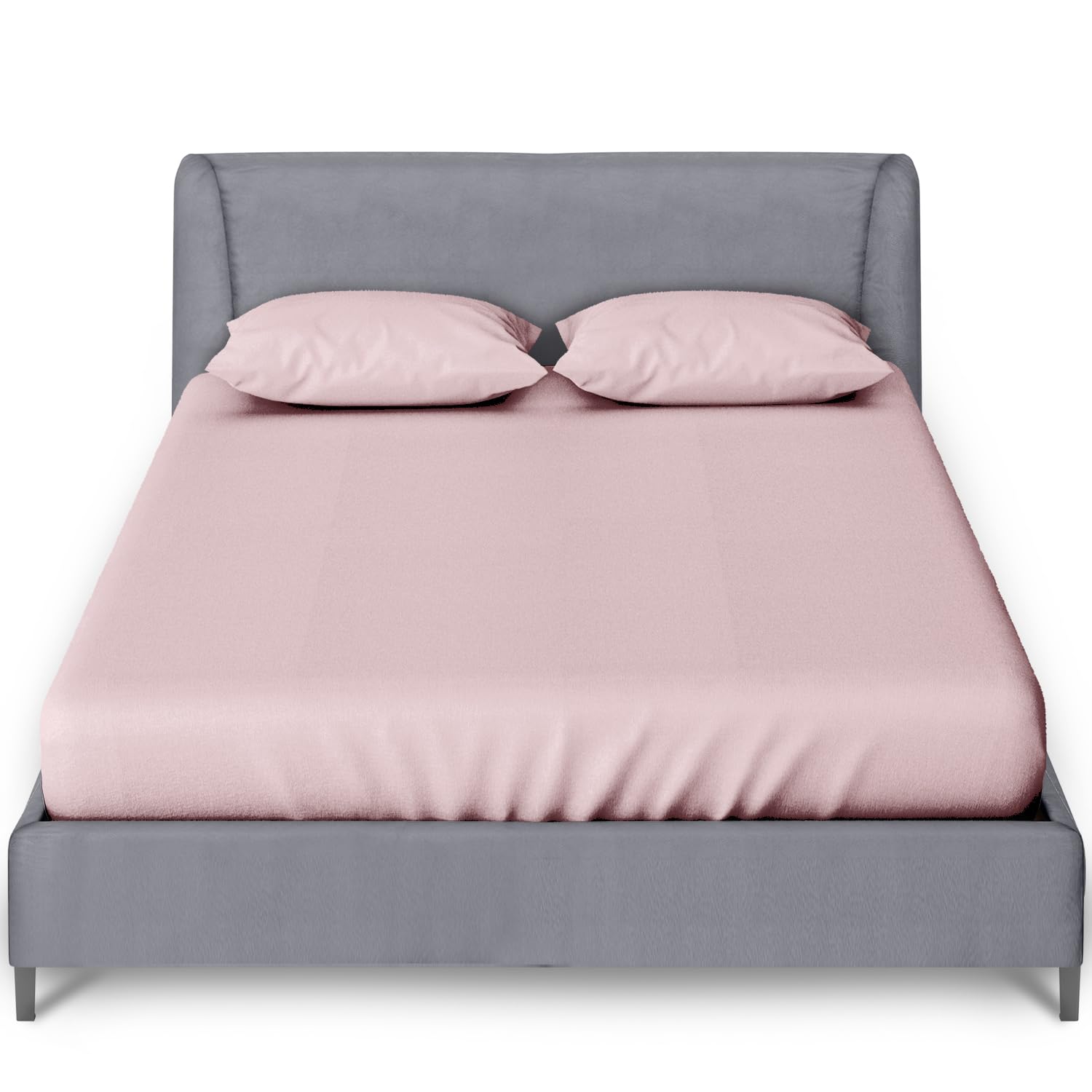 GC GAVENO CAVAILIA Percale Fitted Sheet | Ultra Soft Plain Dyed Bedding Bed Sheet | Super Soft Non Iron Polycotton Single Bed Sheet | Pink