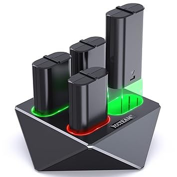 Controller Charger Station Compatible with Xbox One, YCCTEAM 4x1200mAh Rechargeable Battery Pack with USB C Cable, Charging Station for Xbox One/Xbox Series X|S/One S/One X/One Elite Controllers