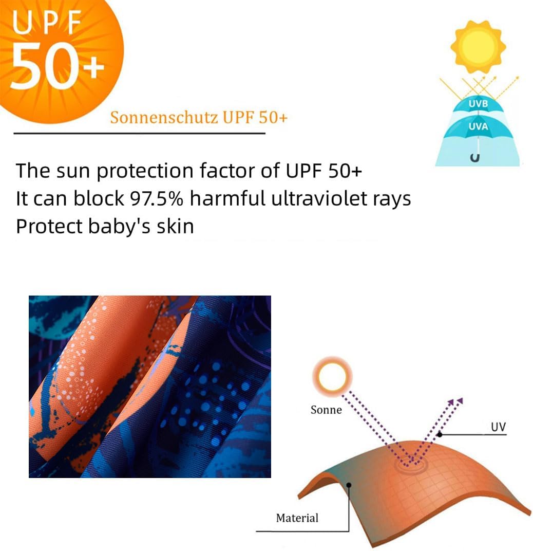 UMELOK Girls Long Sleeve Rash Guard One Piece Swimsuits with UV Protection Sunsuit - Image 3