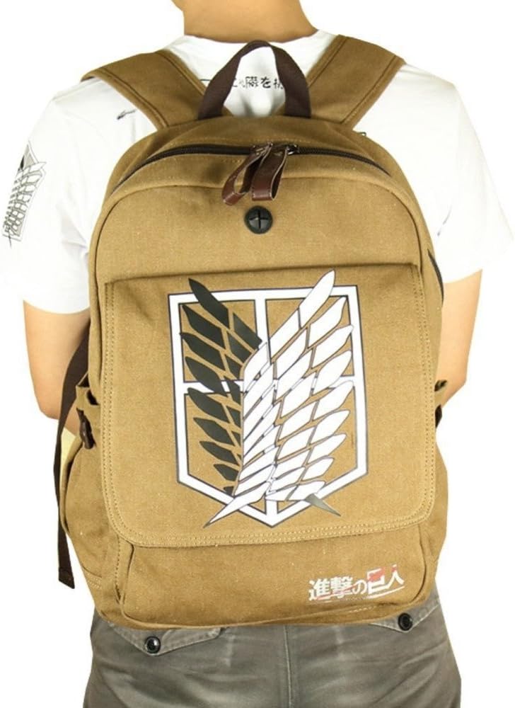Attack on Titan Cosplay Backpack Shingeki No Kyojin School Bag Khaki