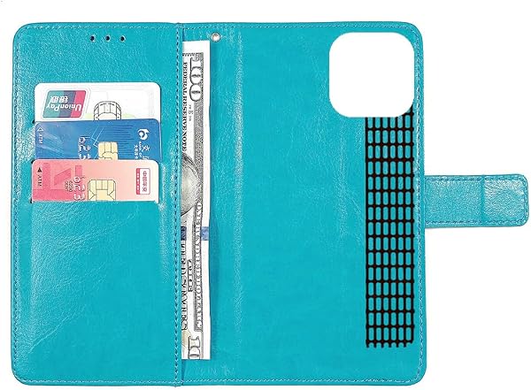 Stand Retro Flip Leather Case Protector Bumper For Invens NOTE 12P 6.56" Protection Phone Cover Skin Folio Wallet Magnetic (Blue) - 2