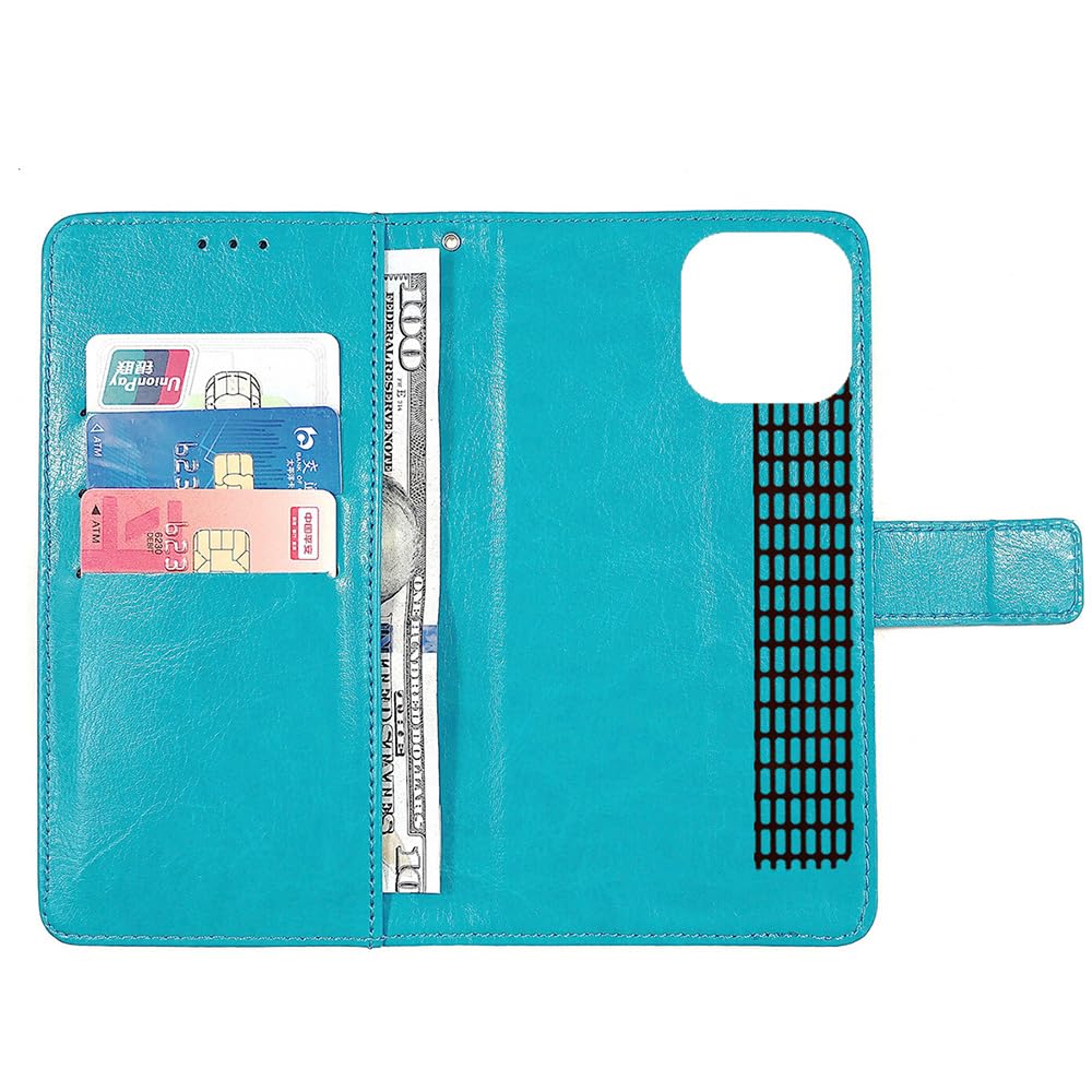 Stand Retro Flip Leather Case Protector Bumper For Invens NOTE 12P 6.56" Protection Phone Cover Skin Folio Wallet Magnetic (Blue) - 2