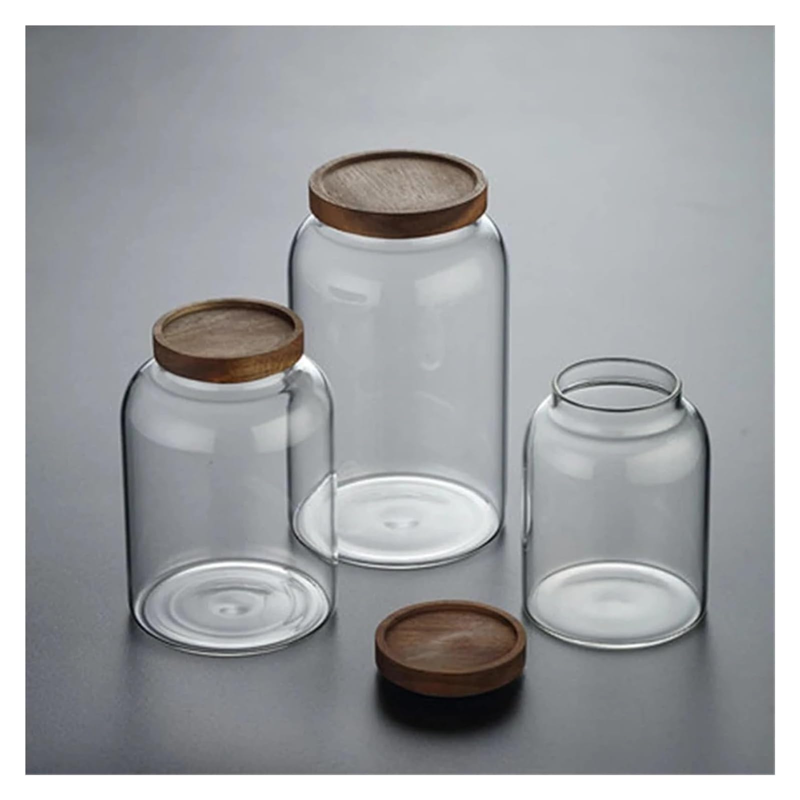 Tarrinas de cristal con tapa, Tarro de Vidrio Transparente con Tapa for Frutas Secas, Nueces, Paquete 2, 1200/2000/3000ml(2000ML)