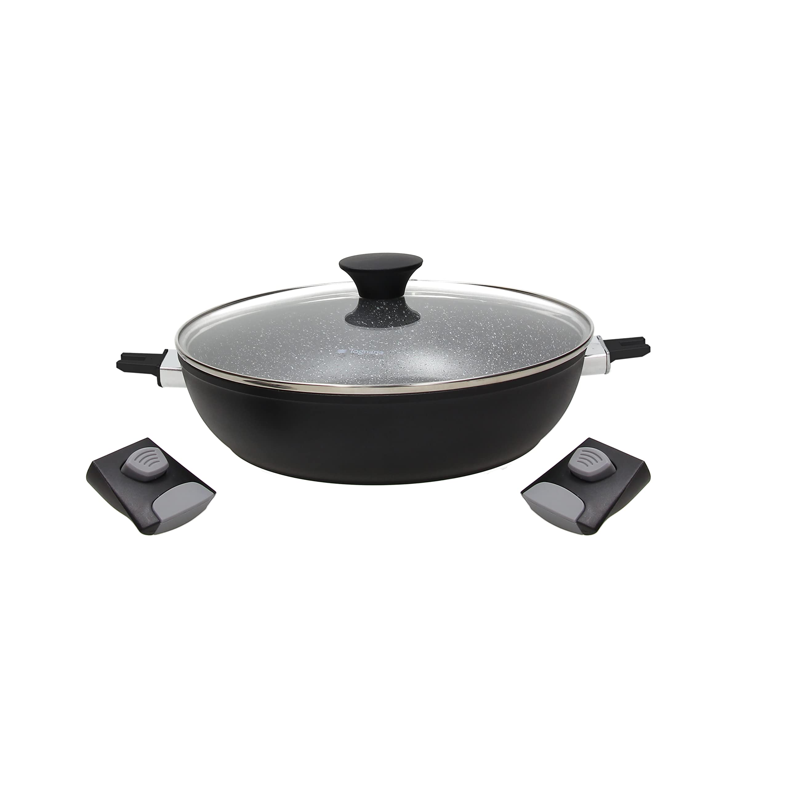 Tognana Space Saving, Sartén con Tapa 28 cm, aluminio negro