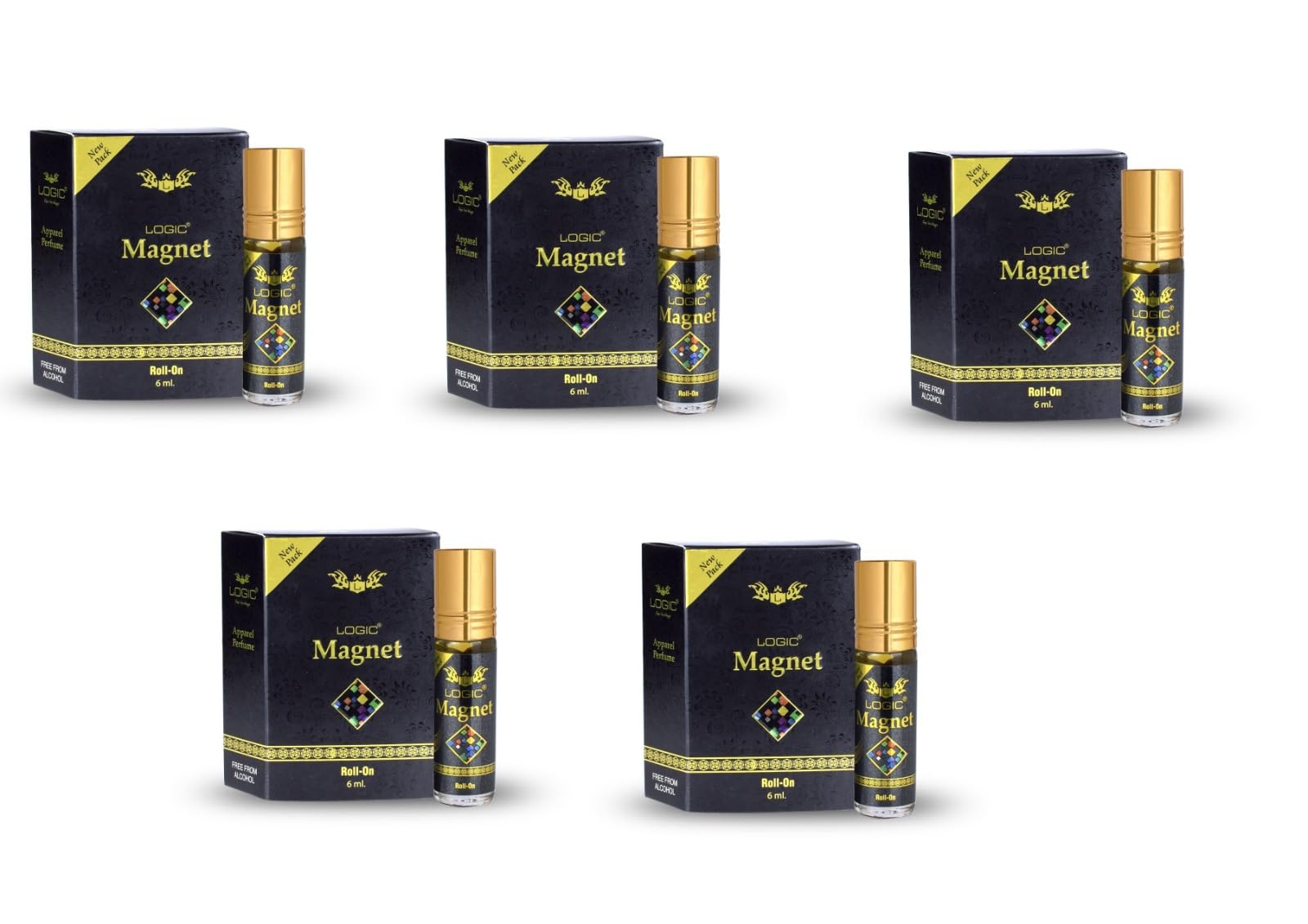 Logic Magnet Pure Perfume Roll-On – Long-Lasting Alcohol-Free Attar for Men & Women, 6ml | Compact, Travel-Friendly Apparel Fragrance (Pack of 5)-image-18