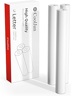 CoolJun Thermal Printer Paper US Letter Size 8.5'x11', 3 Rolls, Multipurpose Thermal Paper for Thermal Printer