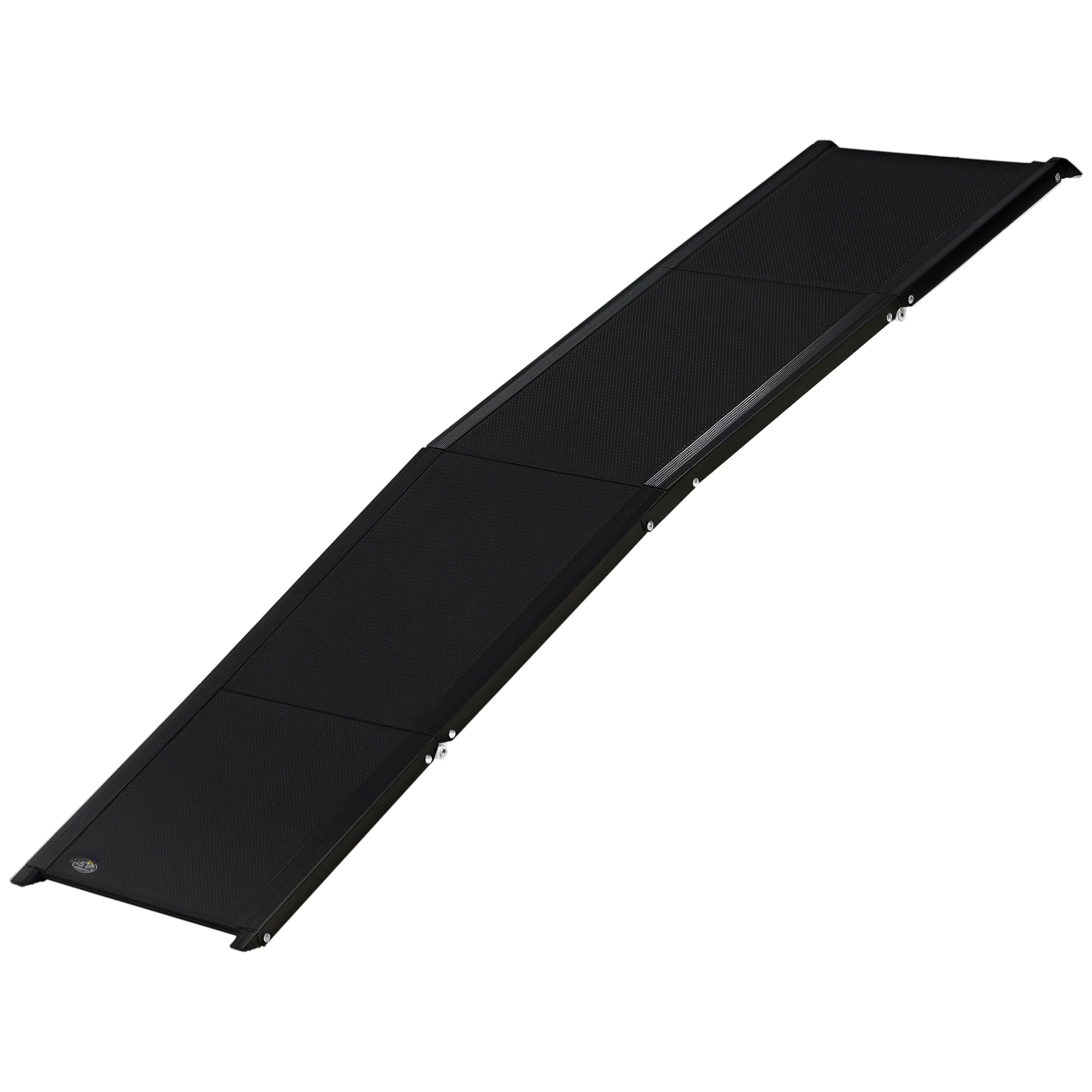 PawHut Rampa per Cani Pieghevole con Superficie Antiscivolo, Pedana per Cani con Profili in Alluminio, 158x43.5x2.5cm, Nero