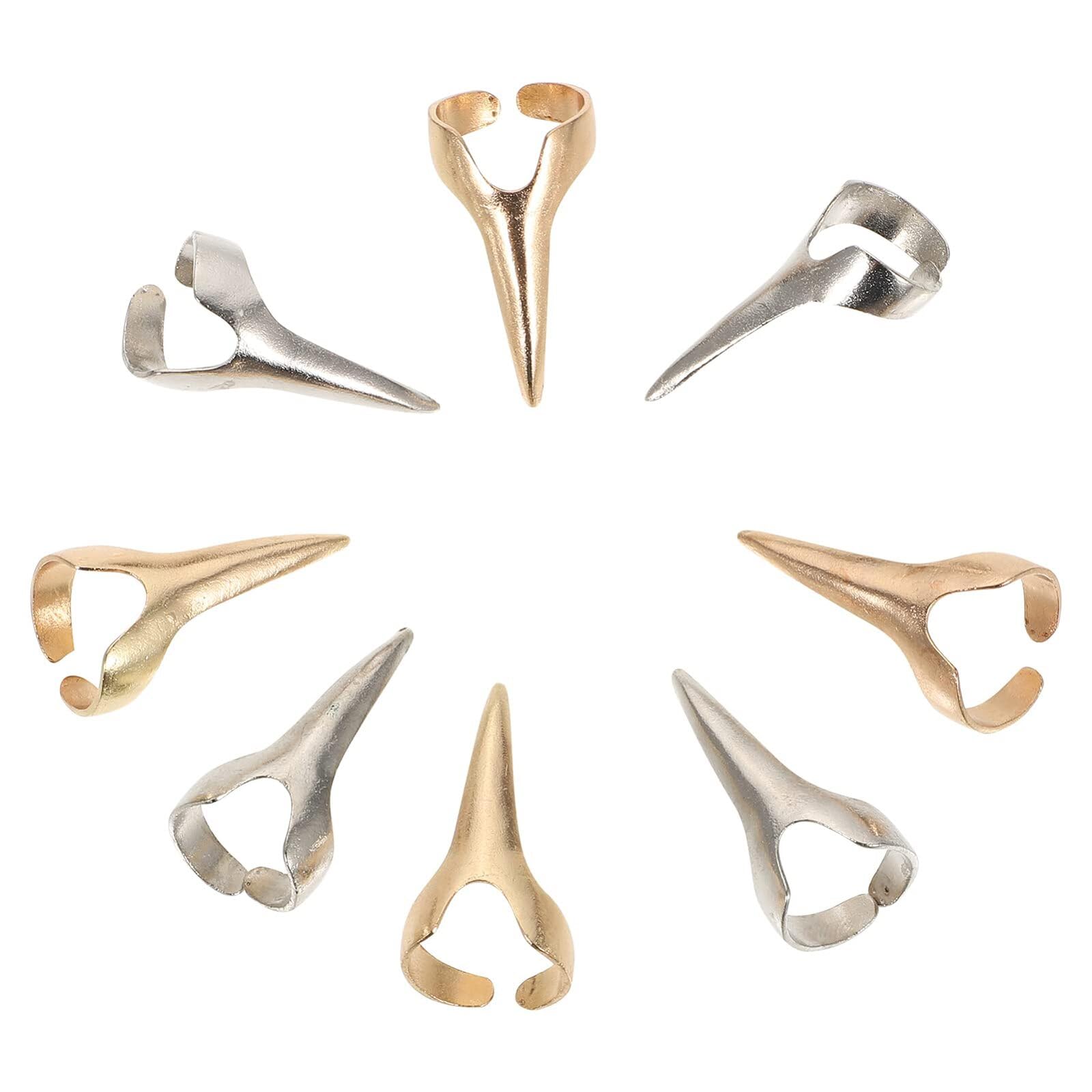 CVNRCLP 8-Piece Metal Hair Parting Tool Set, Curling and Braiding Rings for Sectioning Halloween Cosplay Claws