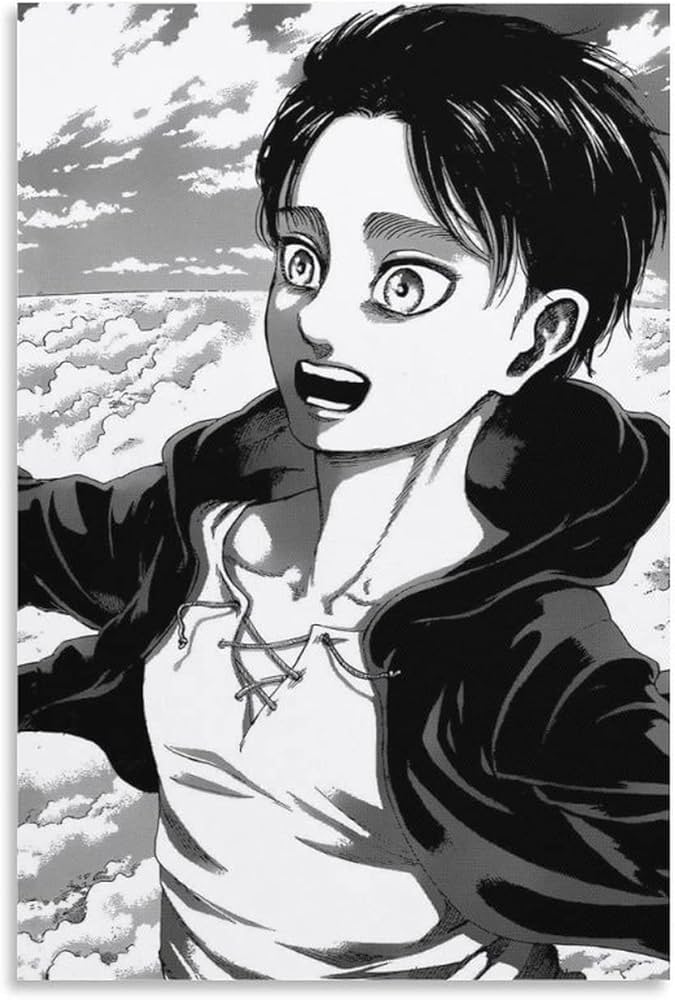 Amazon｜ポスター 絵画 進撃の巨人 エレン・イェーガー装飾画