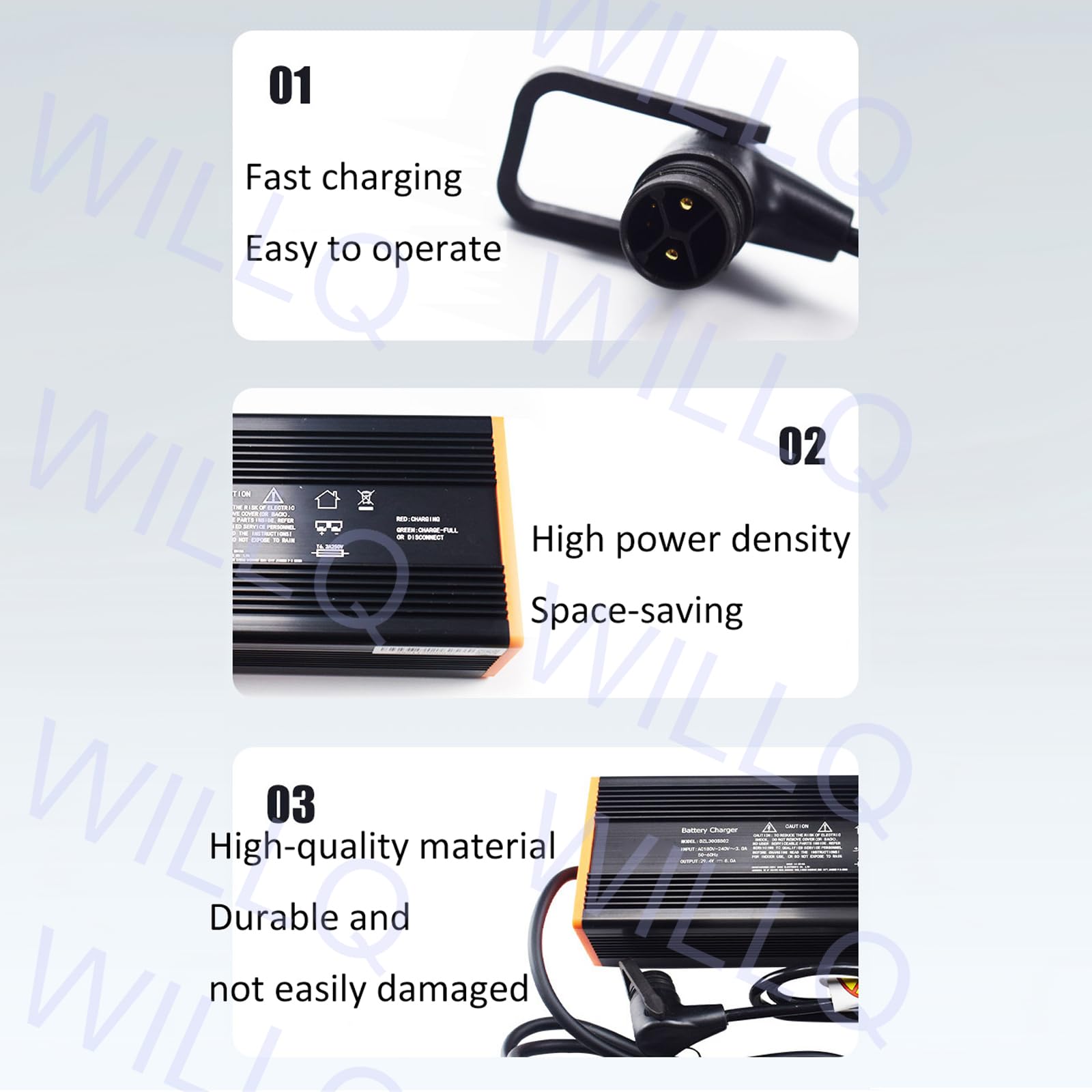 Chargeur de Batterie pour Chariot élévateur 24 V, 29,4 V 8 A avec boîtier en Alliage d'aluminium.