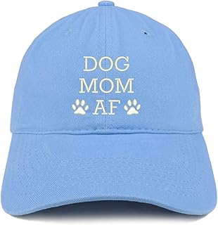 Trendy Apparel Shop Dog Mom AF Paw Embroidered Unstructured Cotton Dad Hat - Carolina Blue