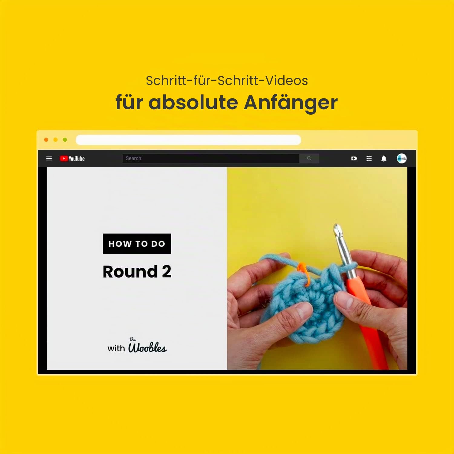 The Woobles 4-teiliges Häkelset für Anfänger (Pinguin, Küken, Fuchs und Hase) mit Easy Peasy Garn – All-in-One Strickset – Häkelset mit Schritt-für-Schritt-Video-Tutorials